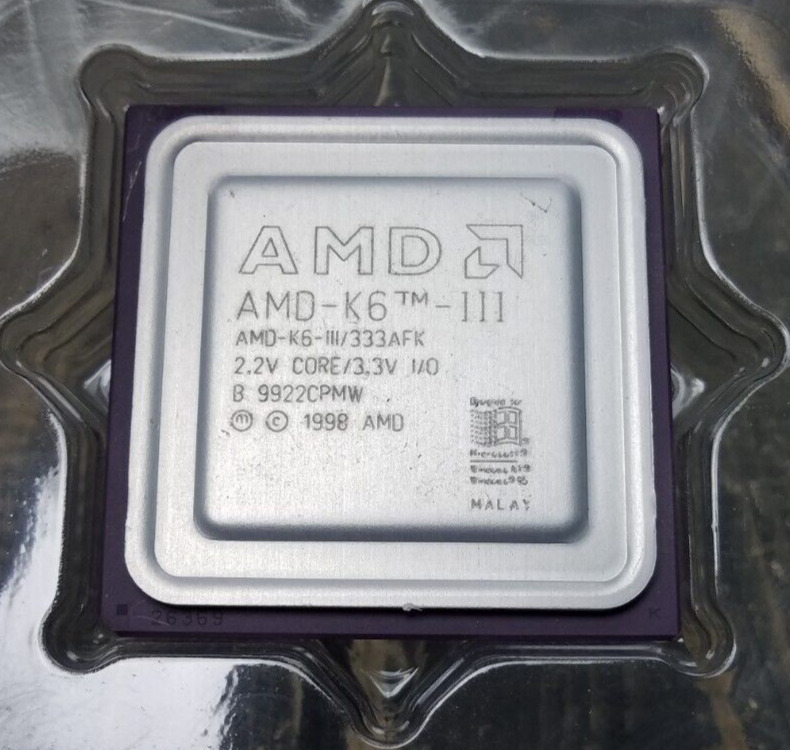 AMD AMD-K6-2 Socket 7 CPU 2.2V Core / 3.3V I/O - AMD-K6-2/500AFX