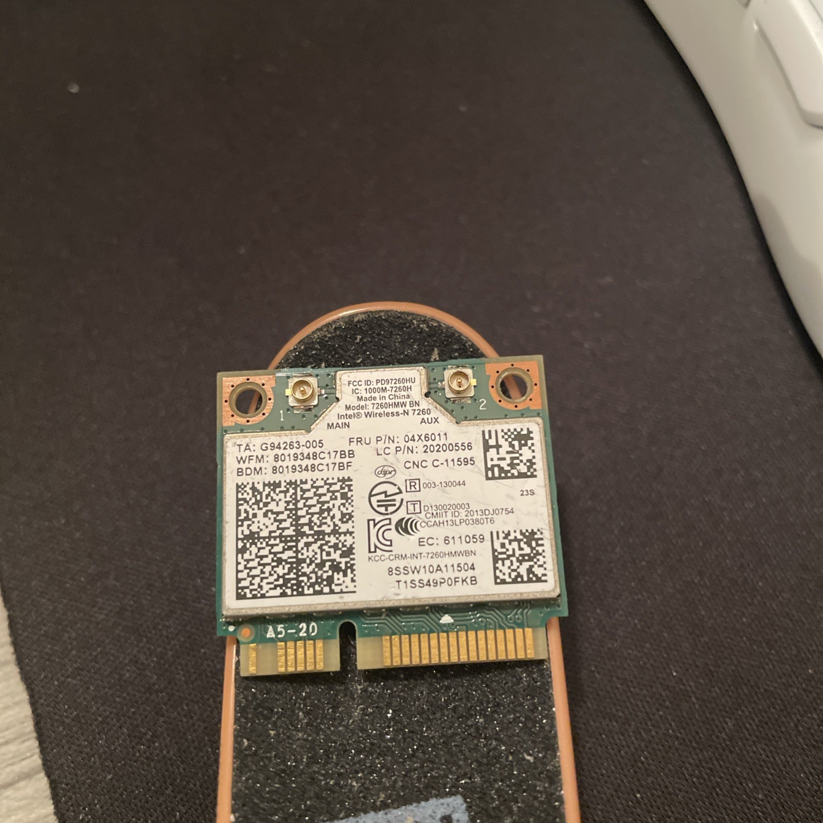 Intel Wireless-N 7260 WLAN WiFi 802.11 a/b/g/n + Bluetooth 4.0  Mini-PCI