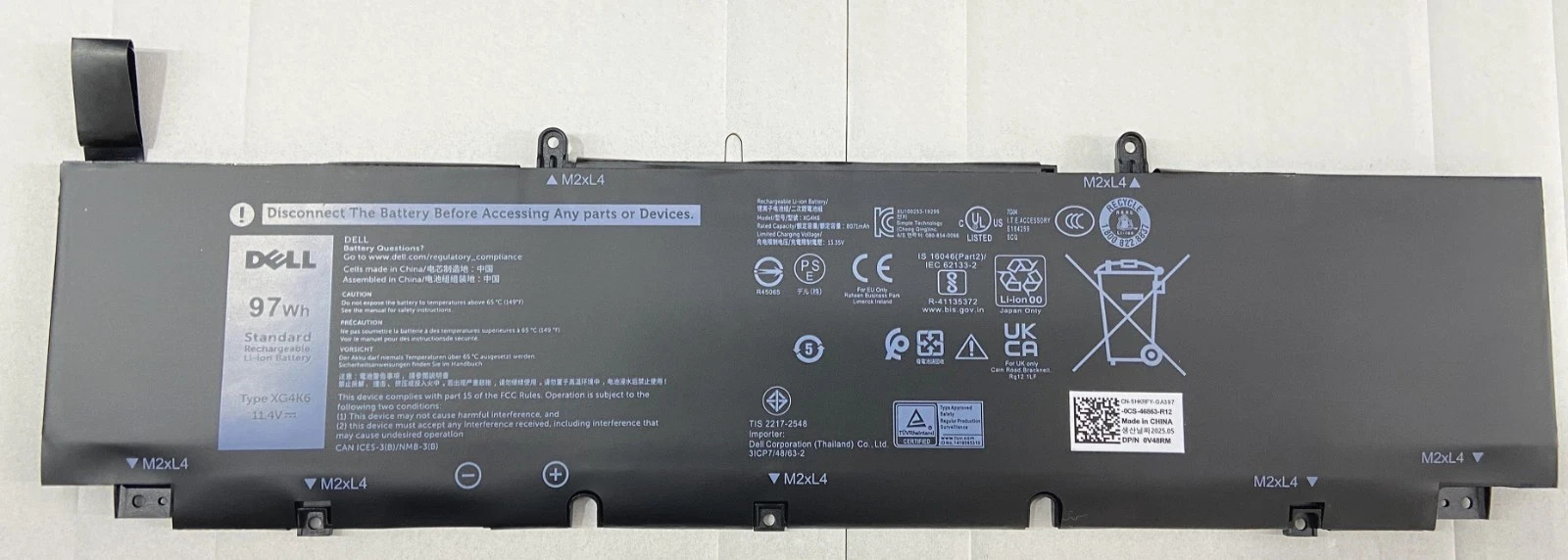 NEW 97Wh Genuine XG4K6 Battery Dell Precision 5750 XPS 17 9700 9710 F8CPG 01RR3 NEW 97Wh Genuine XG4K6 Battery Dell Precision 5750 XPS 17 9700 9710 F8CPG 01RR3