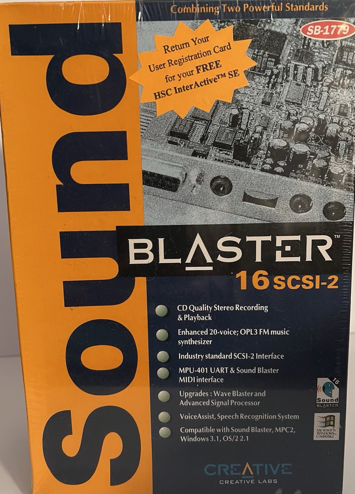 Creative Sound Blaster 16 SCSI-2 CT1770 ISA Card NOS Vintage 1993 Factory Sealed