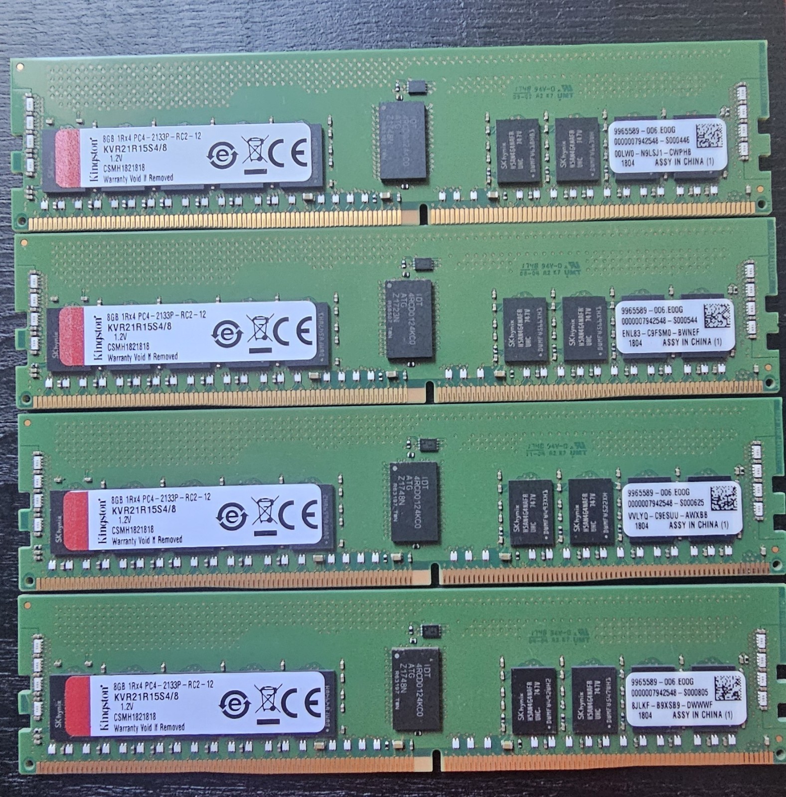 Kingston 32GB (4x8GB) DDR4 1Rx4 PC4-2133P RC2-12 DIMM KVR21R15S4/8 Server RAM Kingston 32GB (4x8GB) DDR4 1Rx4 PC4-2133P RC2-12 DIMM KVR21R15S4/8 Server RAM