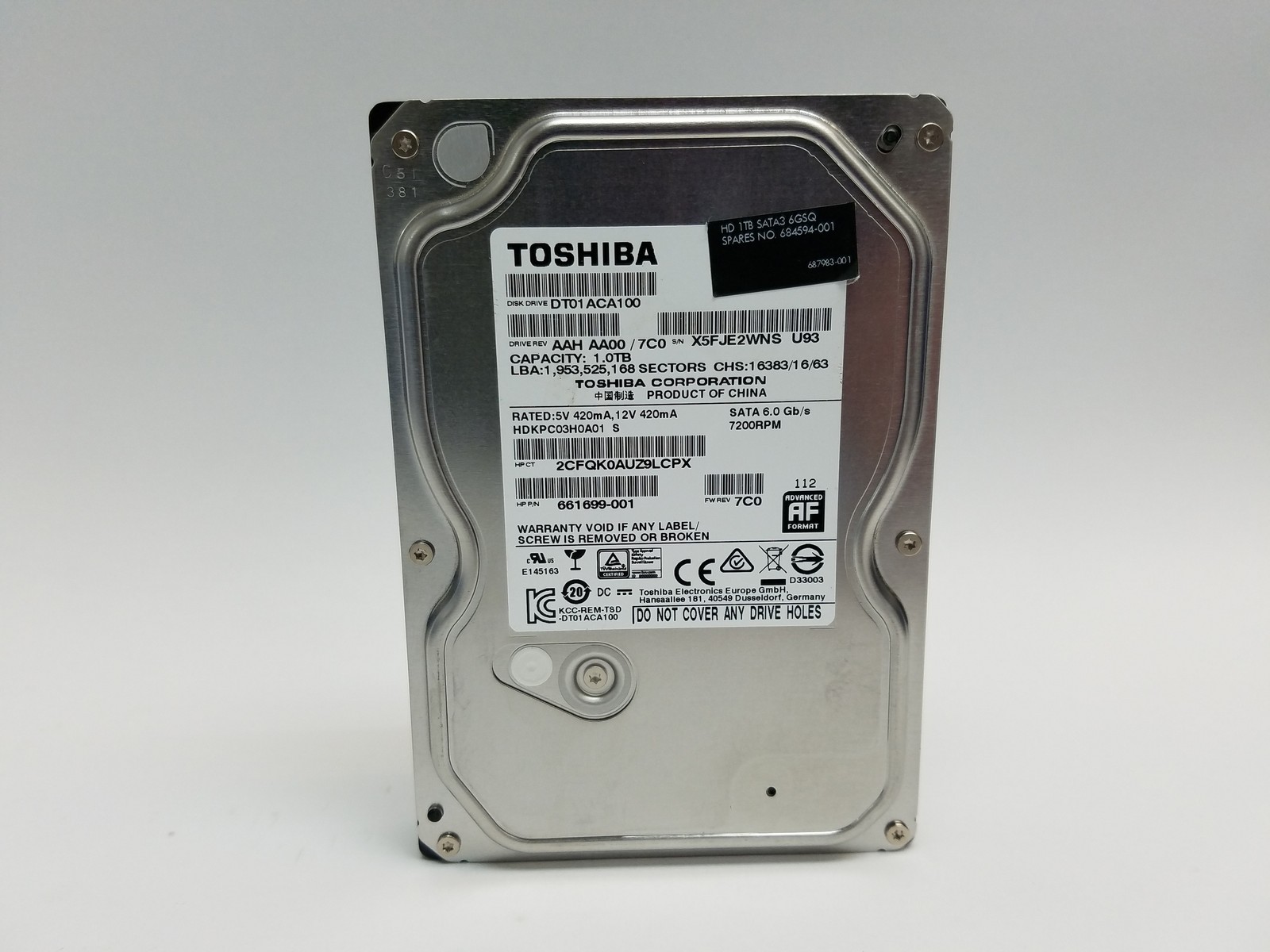 Toshiba DT01ACA100 1 TB 3.5 Toshiba DT01ACA100 1 TB 3.5