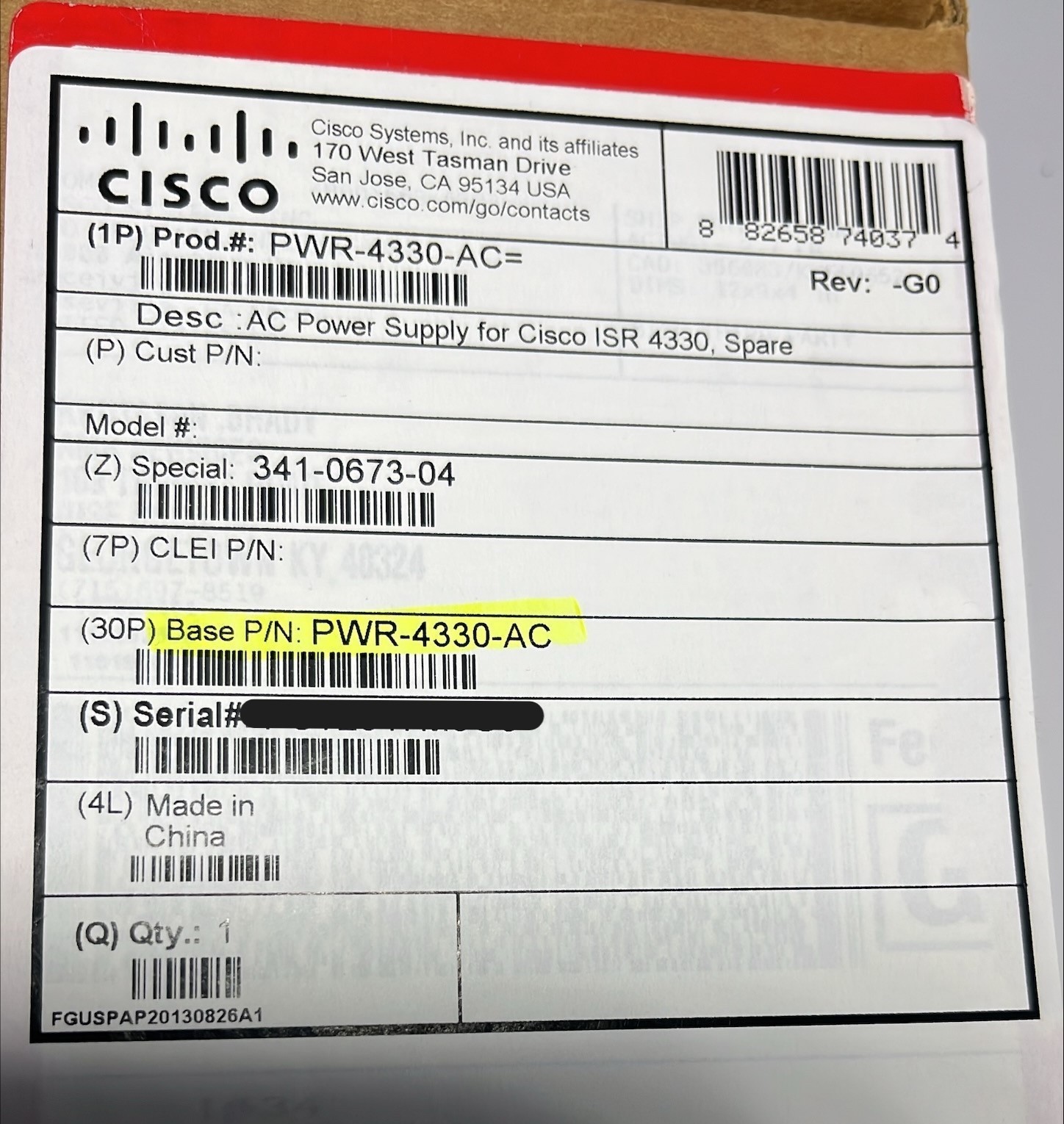 NEW PWR-4300-AC V04 AC Power Supply for Cisco ISR 4330 NEW PWR-4300-AC V04 AC Power Supply for Cisco ISR 4330