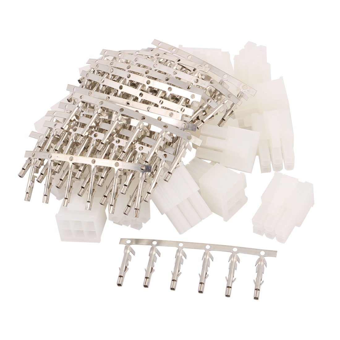 20 Sets White Plastic Dual 6 Pin Male 4.2mm Pitch + 6 Pin Terminal PC Connector 20 Sets White Plastic Dual 6 Pin Male 4.2mm Pitch + 6 Pin Terminal PC Connector