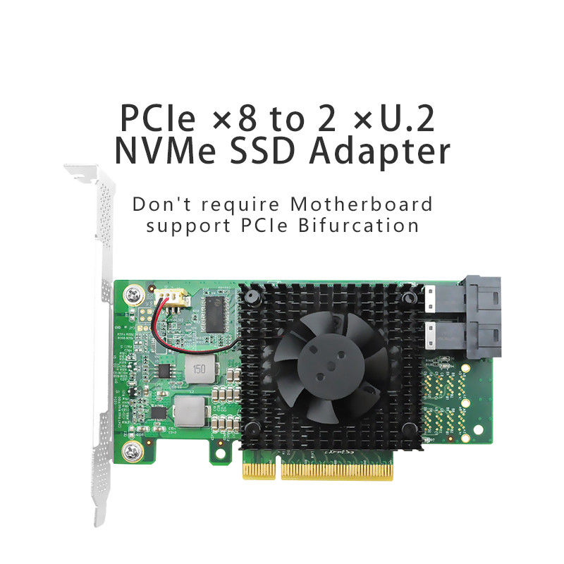 PCI Express 3.0 x8 to 2 x U.2 (SFF-8643) NVMe Switch Card PCI Express 3.0 x8 to 2 x U.2 (SFF-8643) NVMe Switch Card