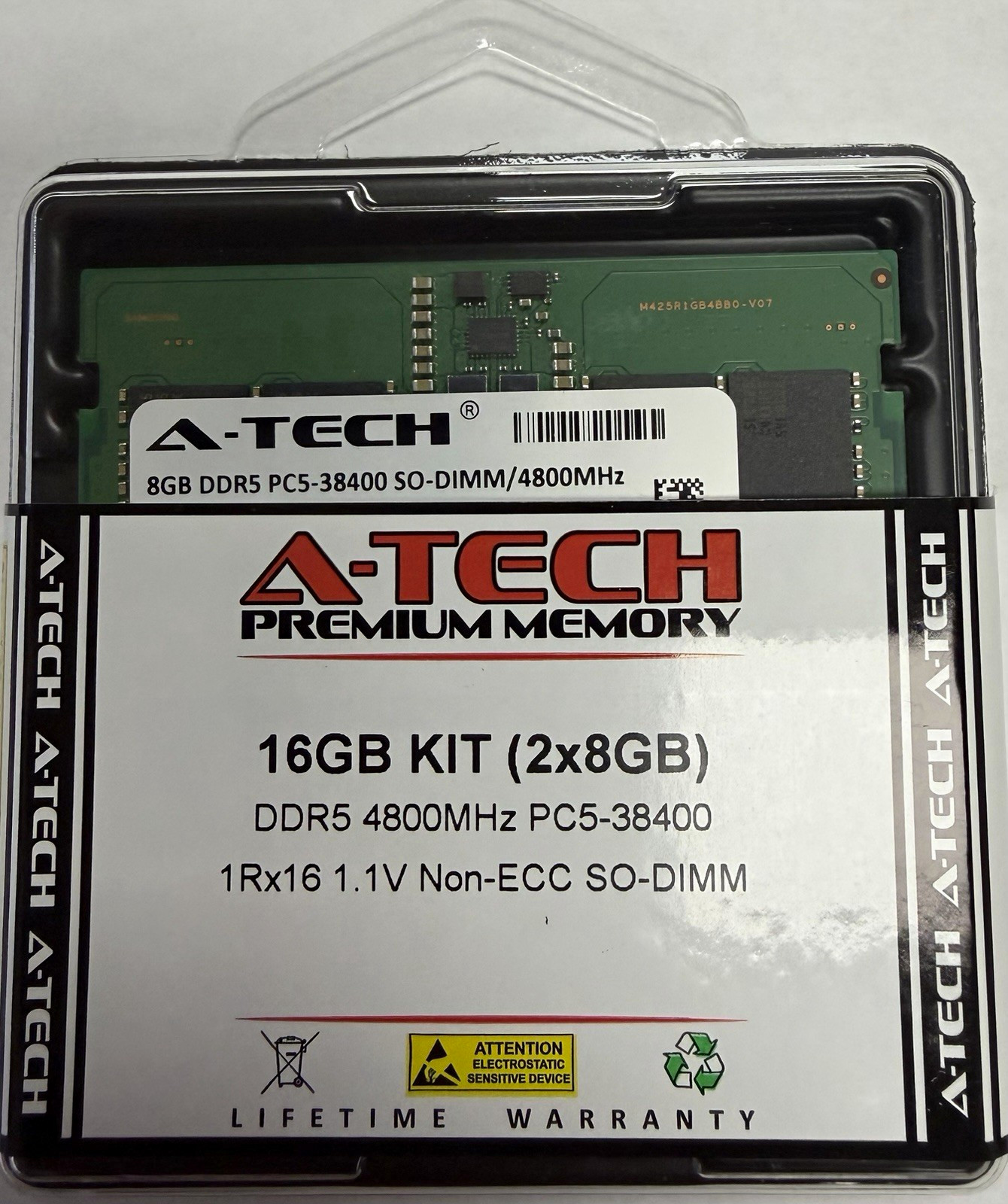 A-Tech 16GB (2x8GB) DDR5-4800 PC5-38400 SO-DIMM 262-Pin Non-ECC