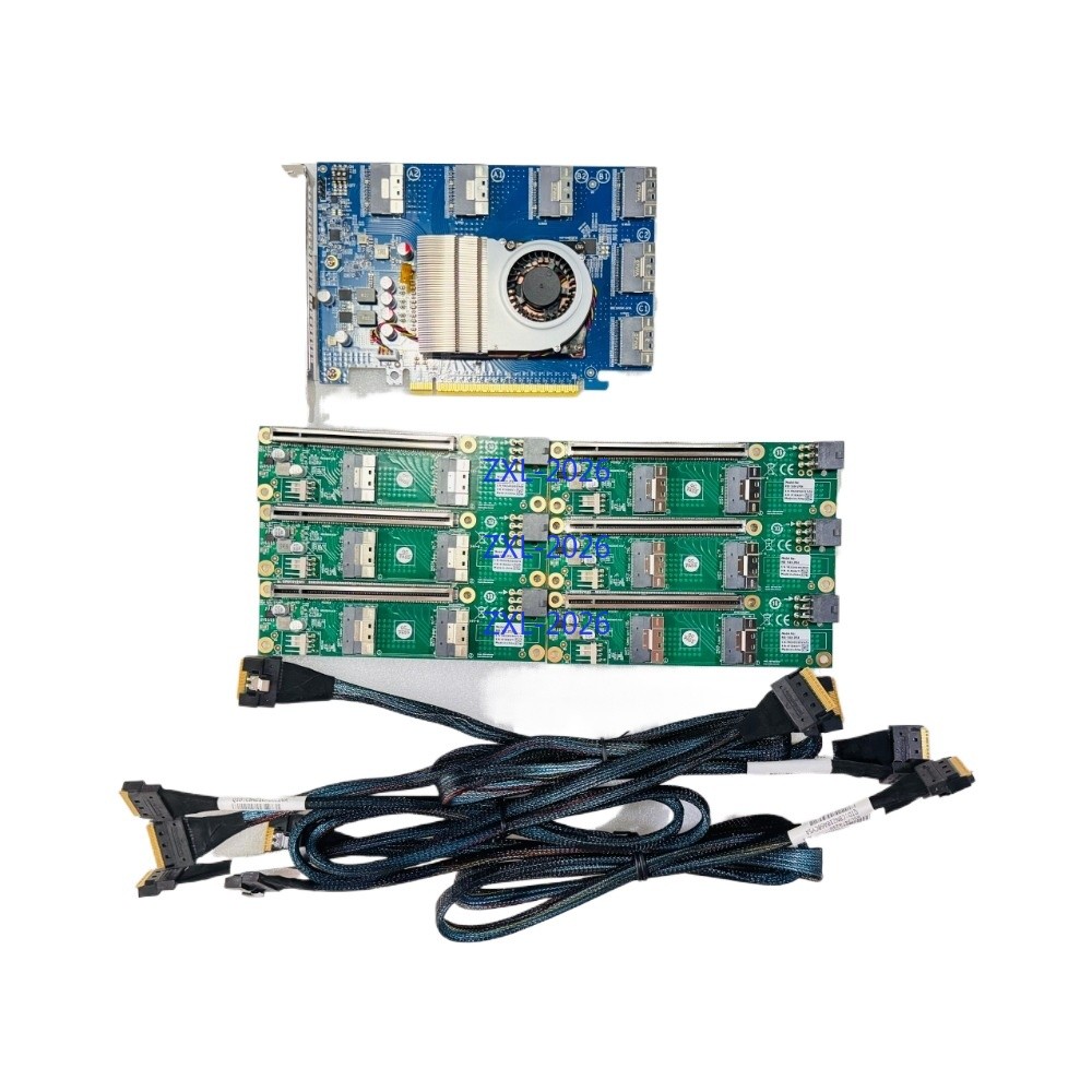PLX88096 Expansion Card 6*SFF-8654 8I PCI-E4.0 X16 + 6*Baseplate 6*Cable X8X8 PLX88096 Expansion Card 6*SFF-8654 8I PCI-E4.0 X16 + 6*Baseplate 6*Cable X8X8