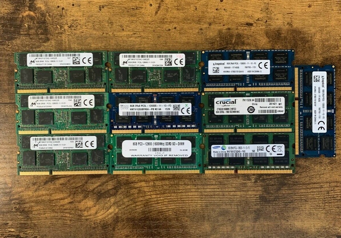 [ BULK LOT OF 10 ] 8GB DDR3 LAPTOP RAM SAMSUNG, HYNIX, etc.