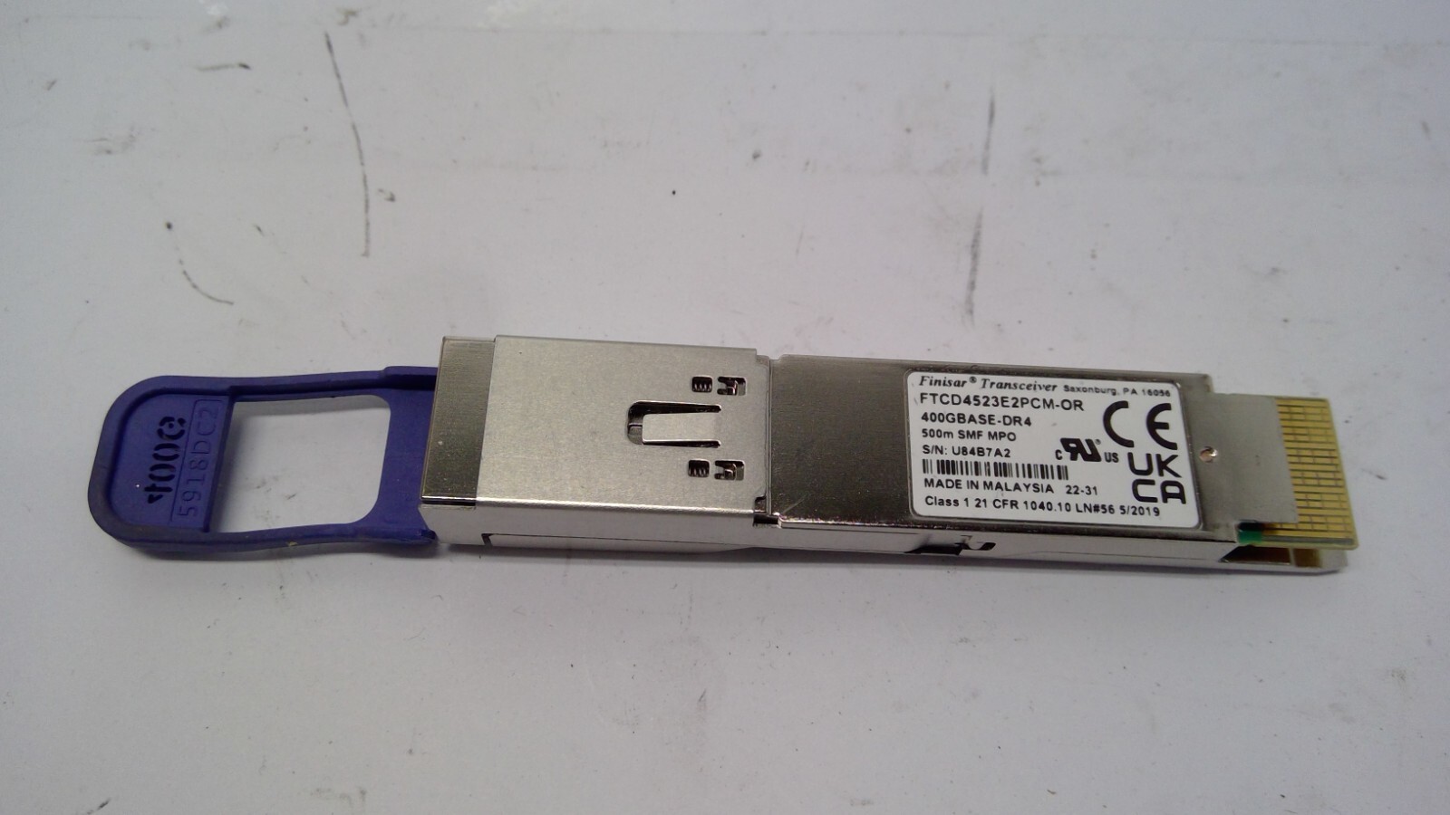 FINISAR FTCD4523E2PCM-OR 400GB DR4 QSFP-DD 500M SMF MPO Transceiver FINISAR FTCD4523E2PCM-OR 400GB DR4 QSFP-DD 500M SMF MPO Transceiver