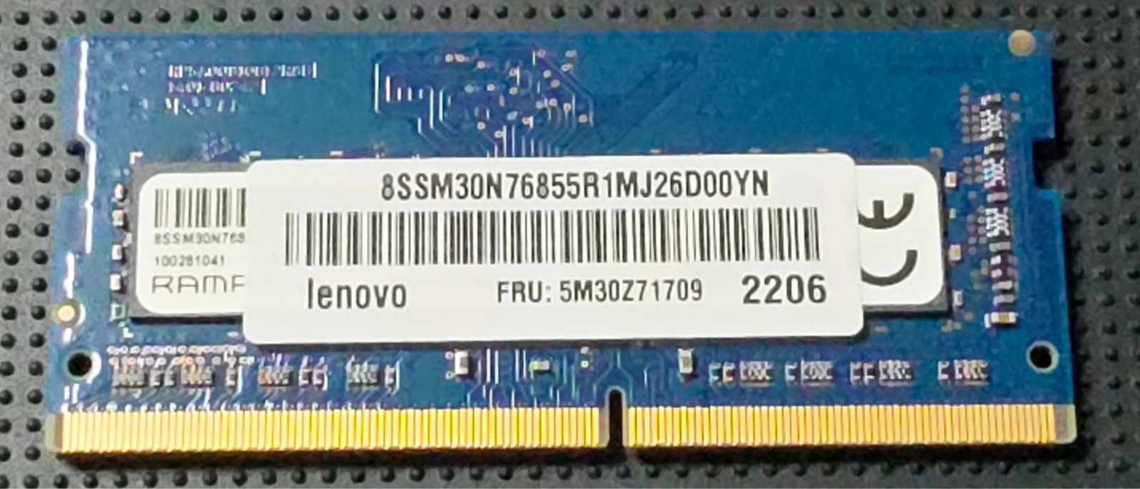 LENOVO (RAMAXEL) 16GB DDR4-3200Mhz SODIMM Memory Module 5M30Z71709 LENOVO (RAMAXEL) 16GB DDR4-3200Mhz SODIMM Memory Module 5M30Z71709