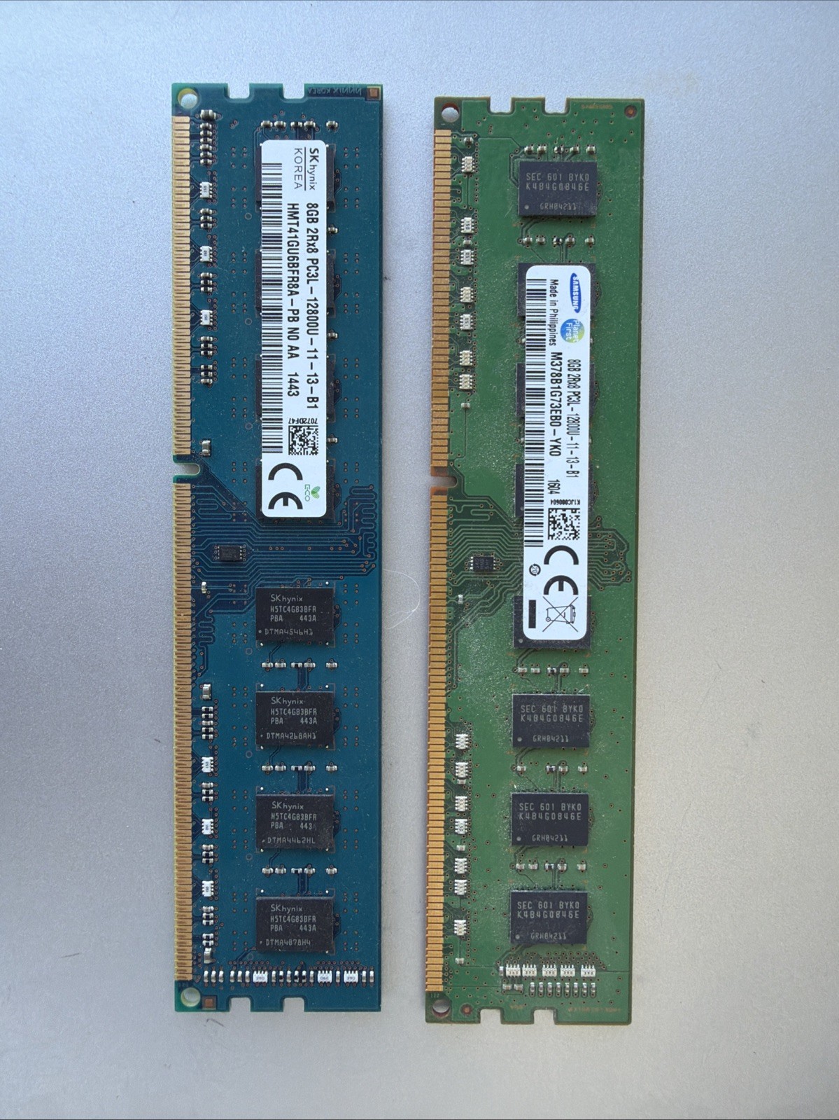 Mixed Lot Of 2. 8gb 2rx8 Pc3l-12800u-11-13-b1 Mixed Lot Of 2. 8gb 2rx8 Pc3l-12800u-11-13-b1