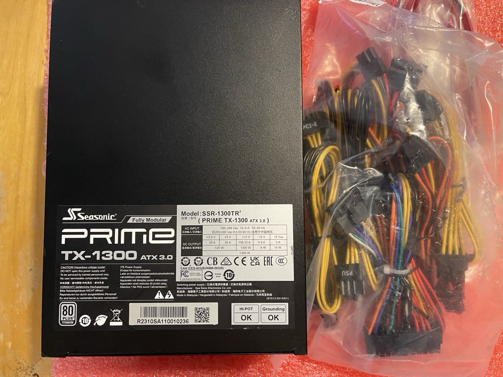 Seasonic Prime Titanium TX-1300 ATX 3 1300 Watt Power Supply SSR-1300TR 80 Plus