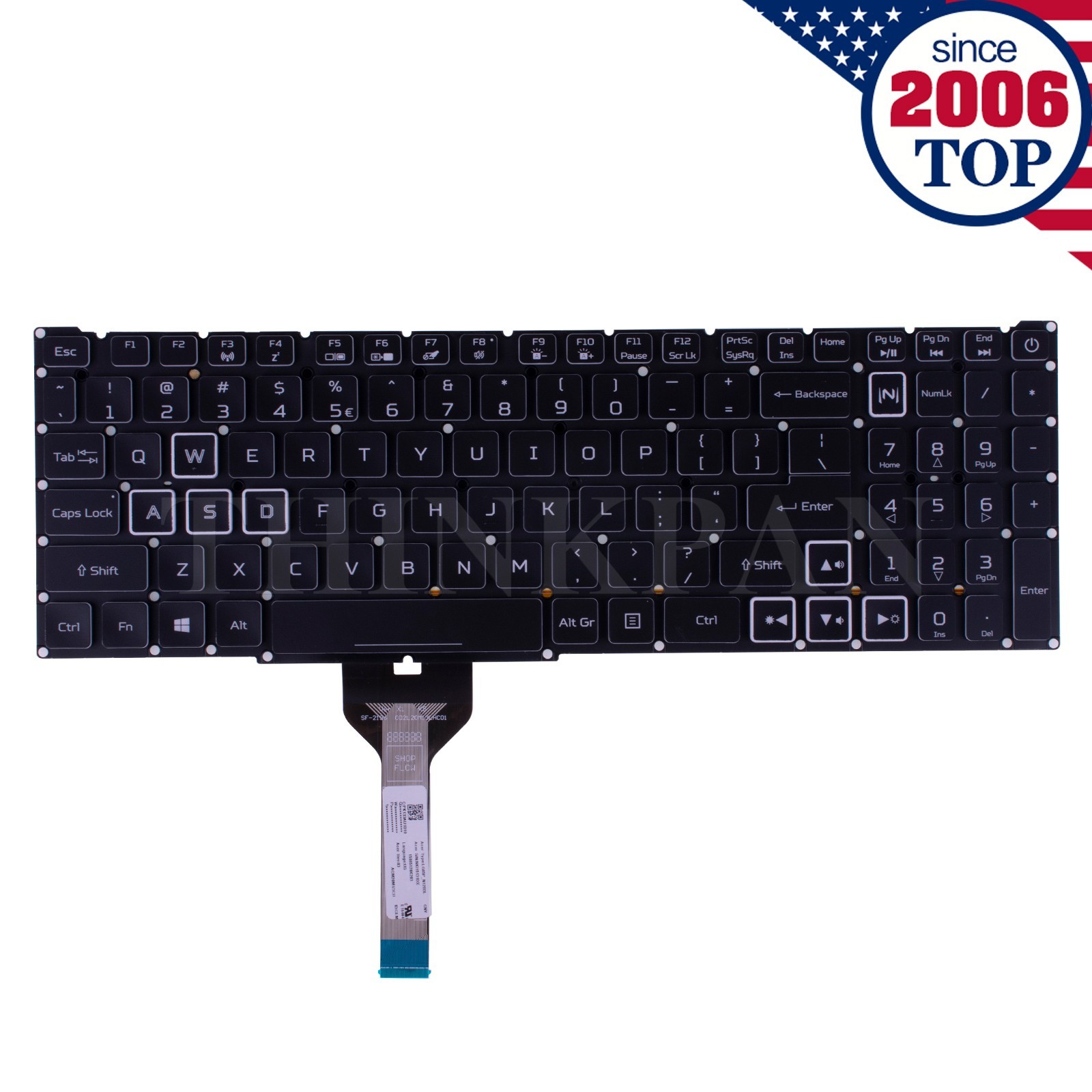 US RGB Backlit Keyboard for Nitro5 AN515-58 AN515-57 AN515-56,32Pin Narrow Cable US RGB Backlit Keyboard for Nitro5 AN515-58 AN515-57 AN515-56,32Pin Narrow Cable