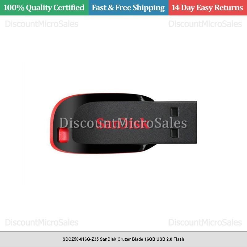 SDCZ50-016G-Z35 SanDisk Cruzer Blade 16GB USB 2.0 Flash