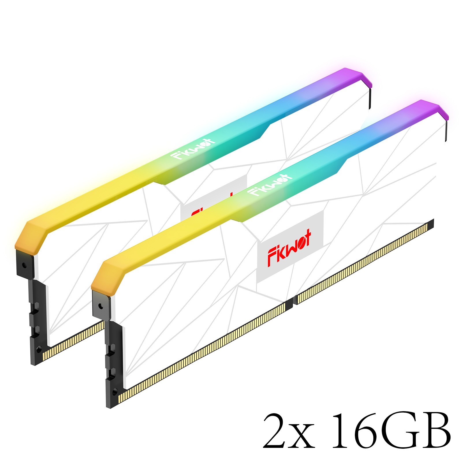 Fikwot RGB DDR4 RAM 32GB (2x16GB) 288-Pin 3200MHz UDIMM PC Desktop Memory Ram Fikwot RGB DDR4 RAM 32GB (2x16GB) 288-Pin 3200MHz UDIMM PC Desktop Memory Ram