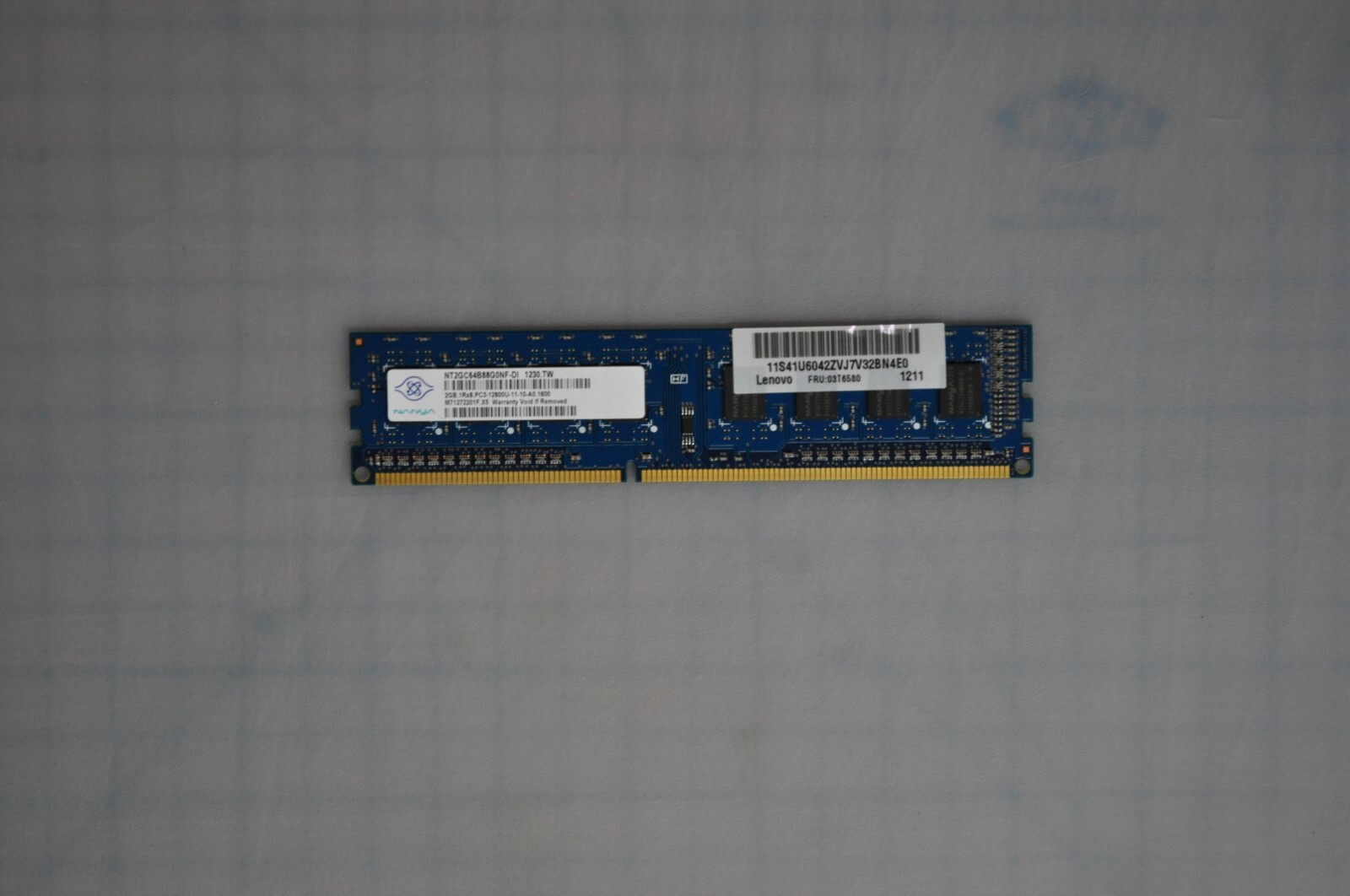 NANYA 2GB 1Rx8 256M X 64 PC3 12800 DDR3 800MHZ USED NT2GC64B88G0NF-DI NANYA 2GB 1Rx8 256M X 64 PC3 12800 DDR3 800MHZ USED NT2GC64B88G0NF-DI