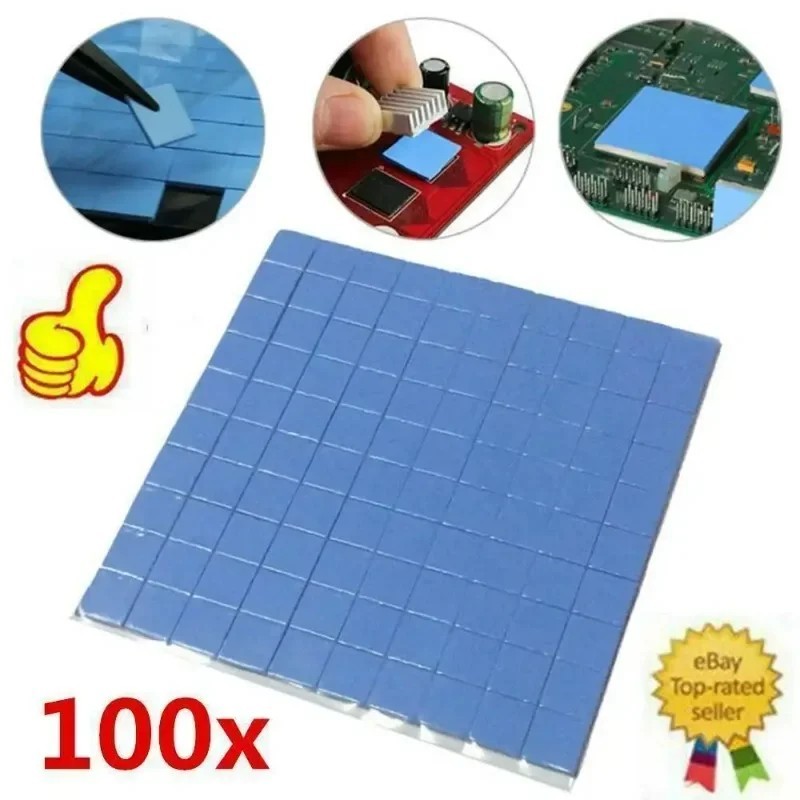 100PCS 10x10x2mm Thermal Pads Fast Cooling Non-Conductive for CPU GPU