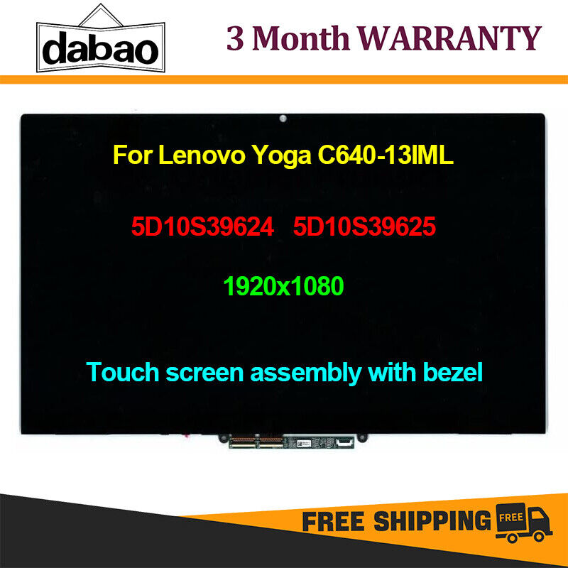 5D10S39624 For Lenovo Yoga C640-13IML LCD Screen Touch Digitizer Assembly New