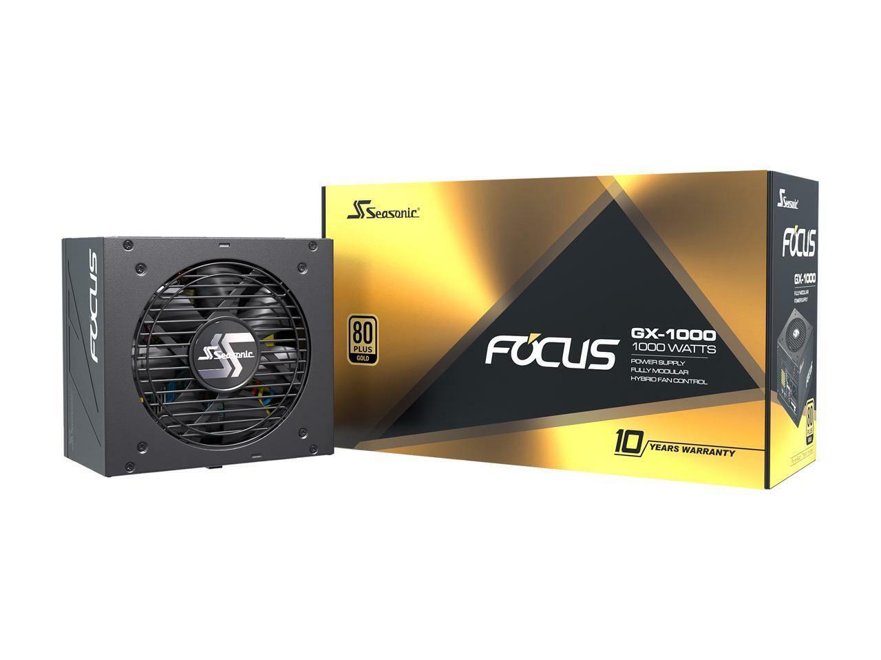 Seasonic FOCUS 1000W 80+ Gold PATX Fully Modular Power Supply PSU Fanless