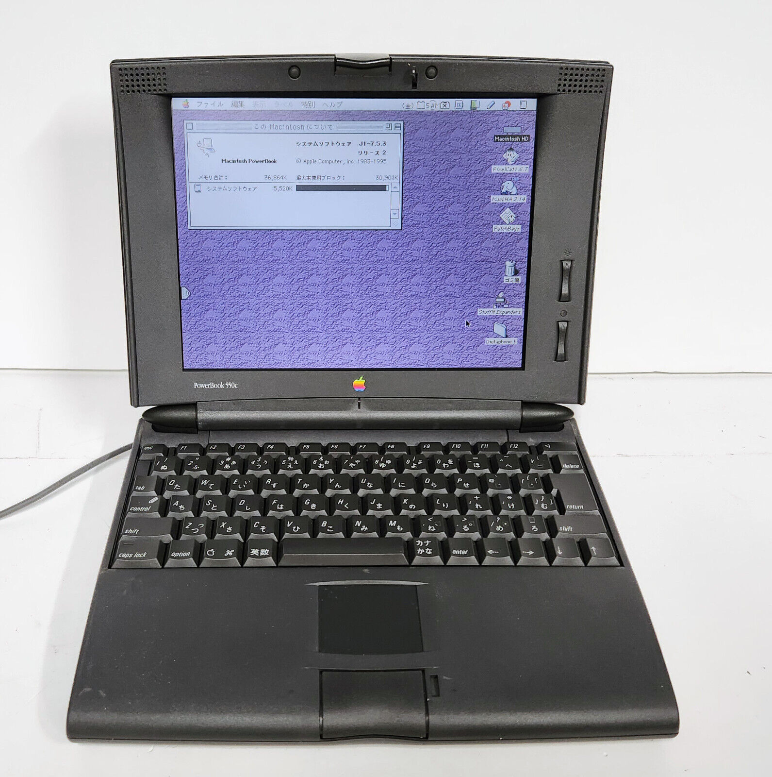 Apple Macintosh PowerBook 550c, 68040 36MB RAM, 6GB HD Vintage RARE