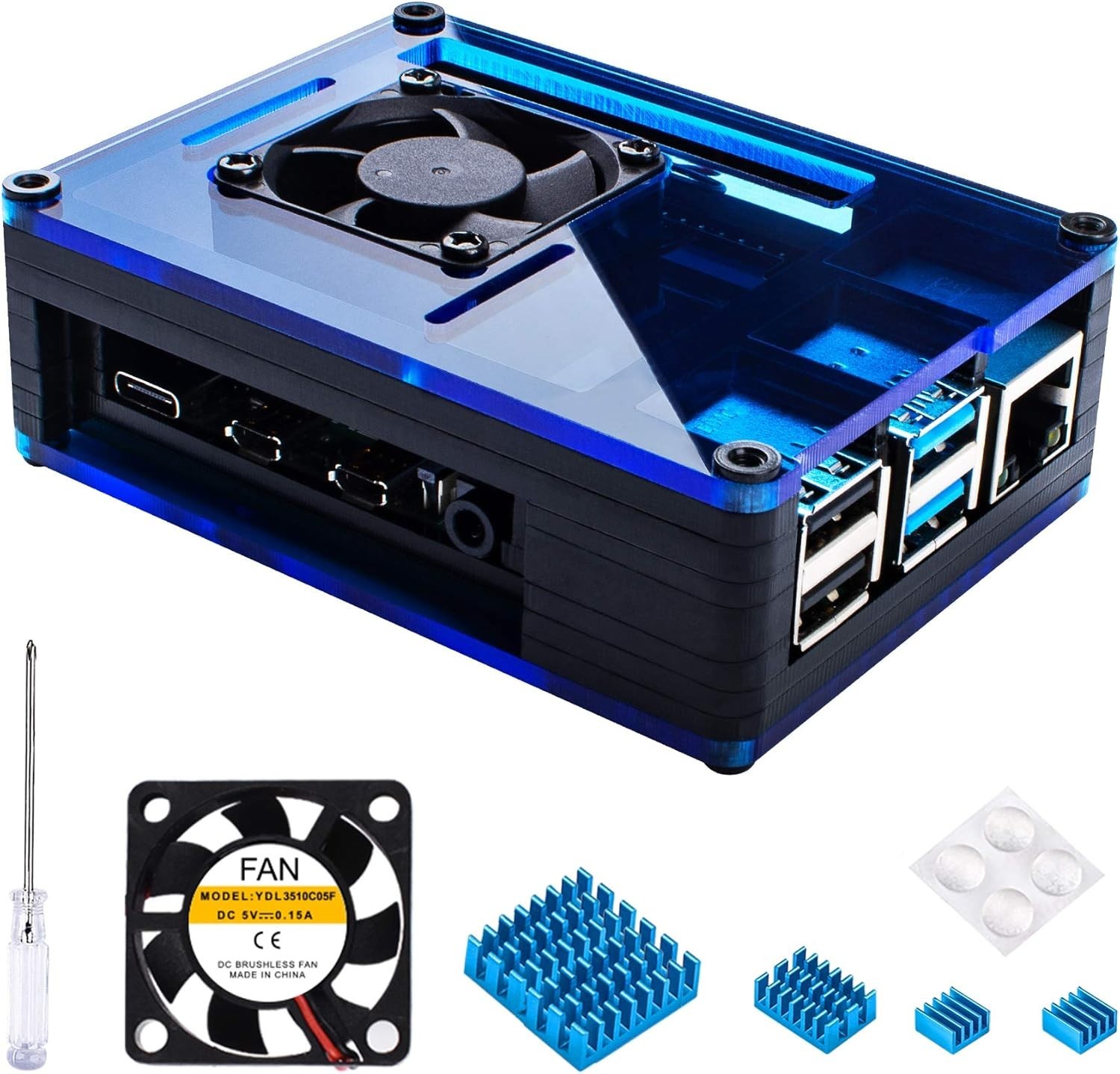 Raspberry Pi 4 Case With Fan Cooling 4Pcs Aluminum Heat Sinks Case For Raspberry Raspberry Pi 4 Case With Fan Cooling 4Pcs Aluminum Heat Sinks Case For Raspberry