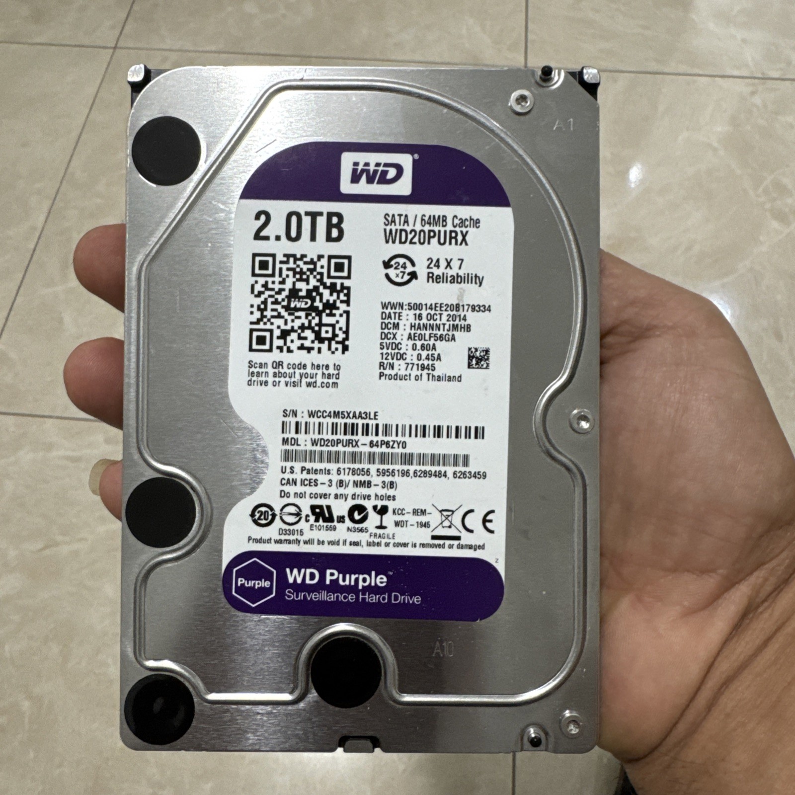 Western Digital WD Purple 2TB Surveillance Hard Drive 3.5