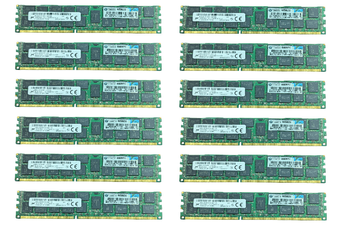 192GB (12x 16GB) DDR3 PC3-14900R ECC Server Memory Dell R510 R610 R620 R710 R720