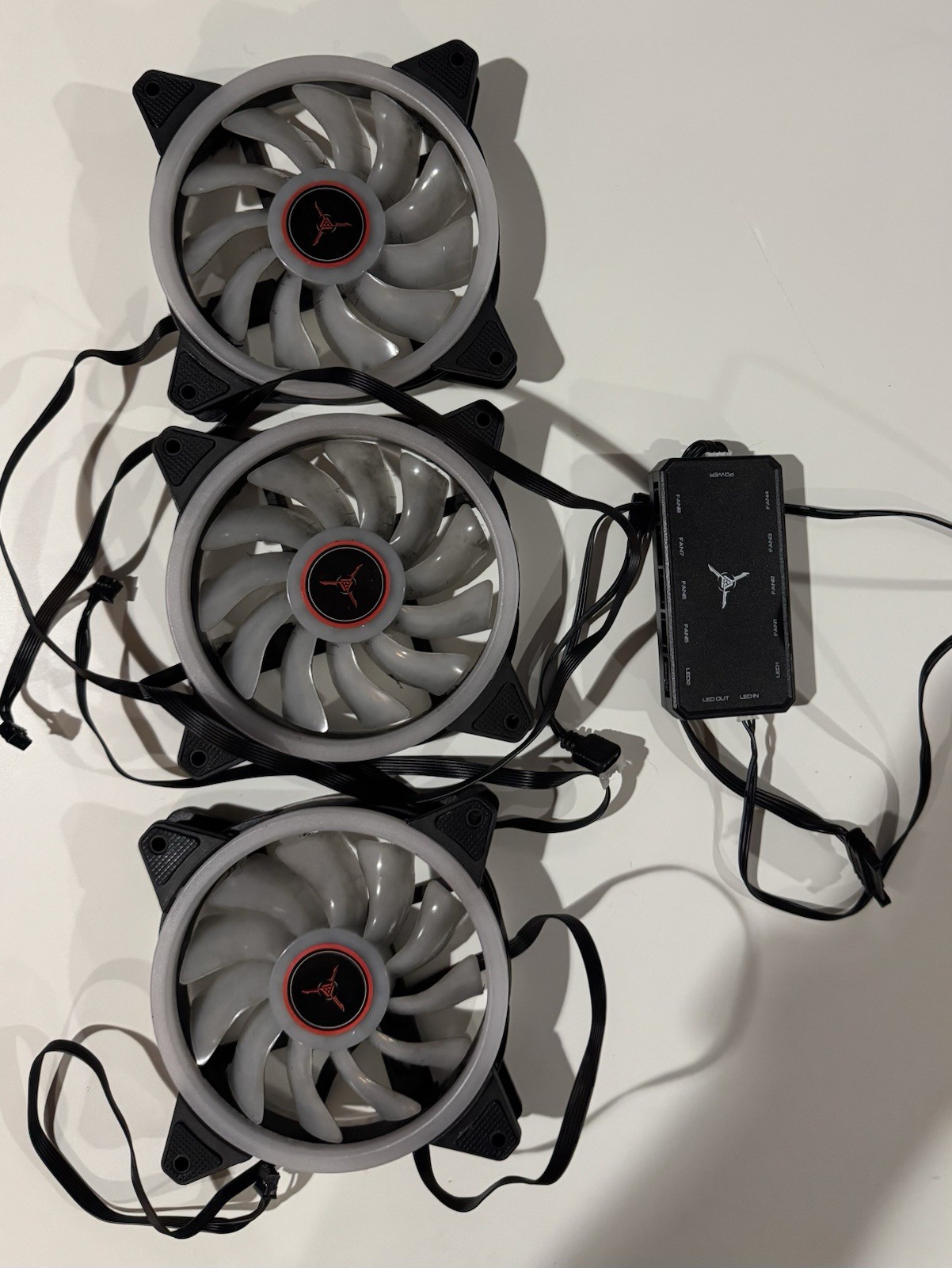 PCCOOLER 120mm Blue LED Case Fans (3-Pack) w/ Hub PCCOOLER 120mm Blue LED Case Fans (3-Pack) w/ Hub