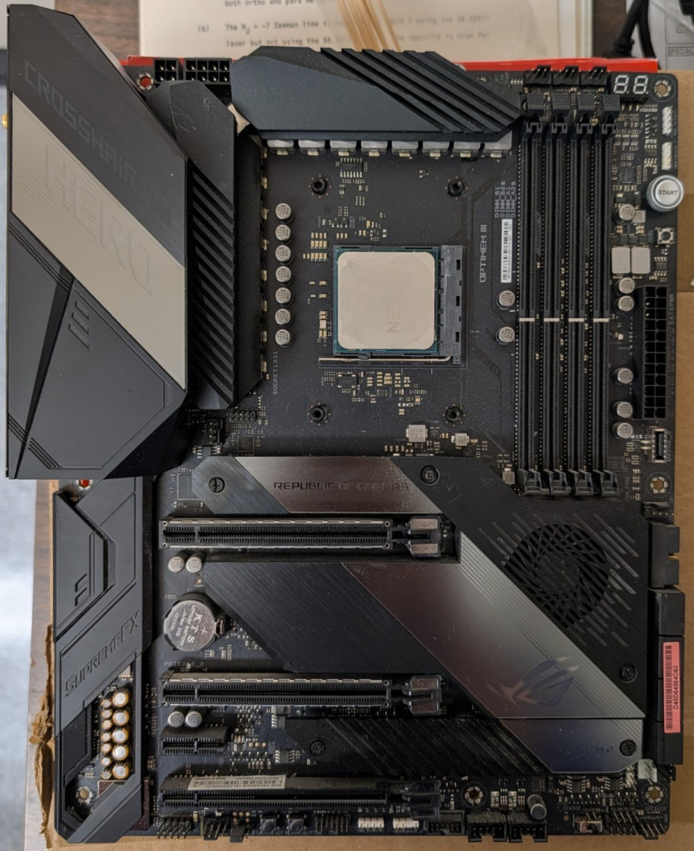 ASUS ROG Crosshair VIII Hero ATX Motherboard AND AMD Ryzen 5950x CPU ASUS ROG Crosshair VIII Hero ATX Motherboard AND AMD Ryzen 5950x CPU