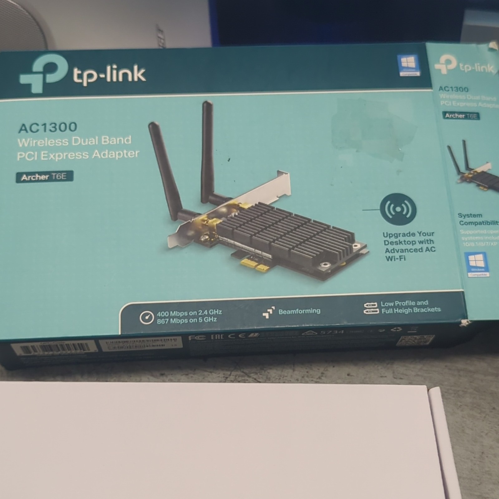 TP-LINK Archer T6E AC1300 Dual Band PCIe Wireless Adapter 867 Mbps TP-LINK Archer T6E AC1300 Dual Band PCIe Wireless Adapter 867 Mbps