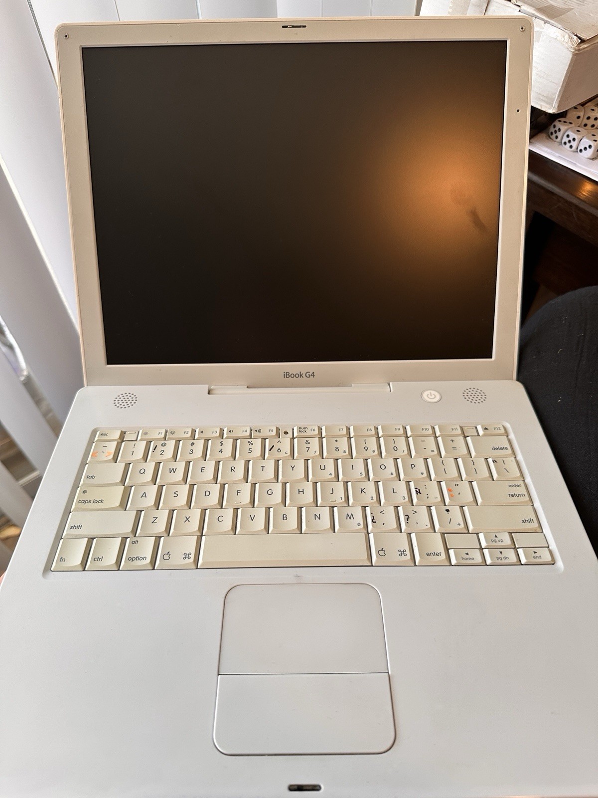 Vintage Rare Apple 2005 iBookG4 laptop Needs New Battery And Charging Cable Vintage Rare Apple 2005 iBookG4 laptop Needs New Battery And Charging Cable