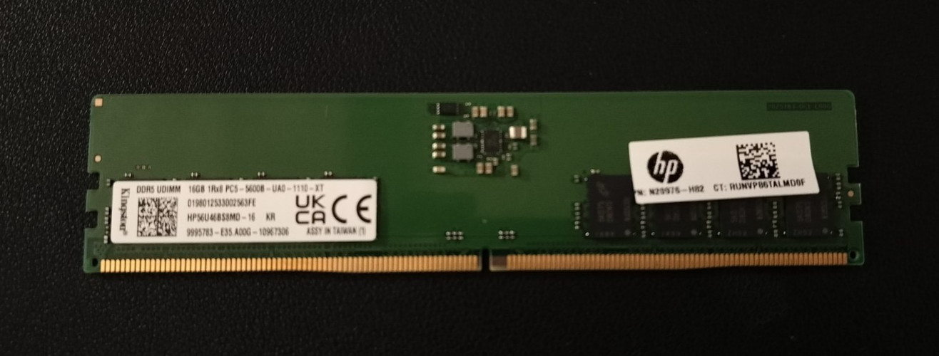 Kingston 16GB DDR5 RAM 5600MHz PC5-5600B UDIMM Desktop Memory HP HP56U46BS8MD-16