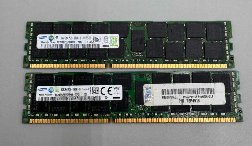 Lot Of 2 Samsung DDR3 16GB Each(2x16GB=32GB)PC3 10600MHz Desktop RAM Module B