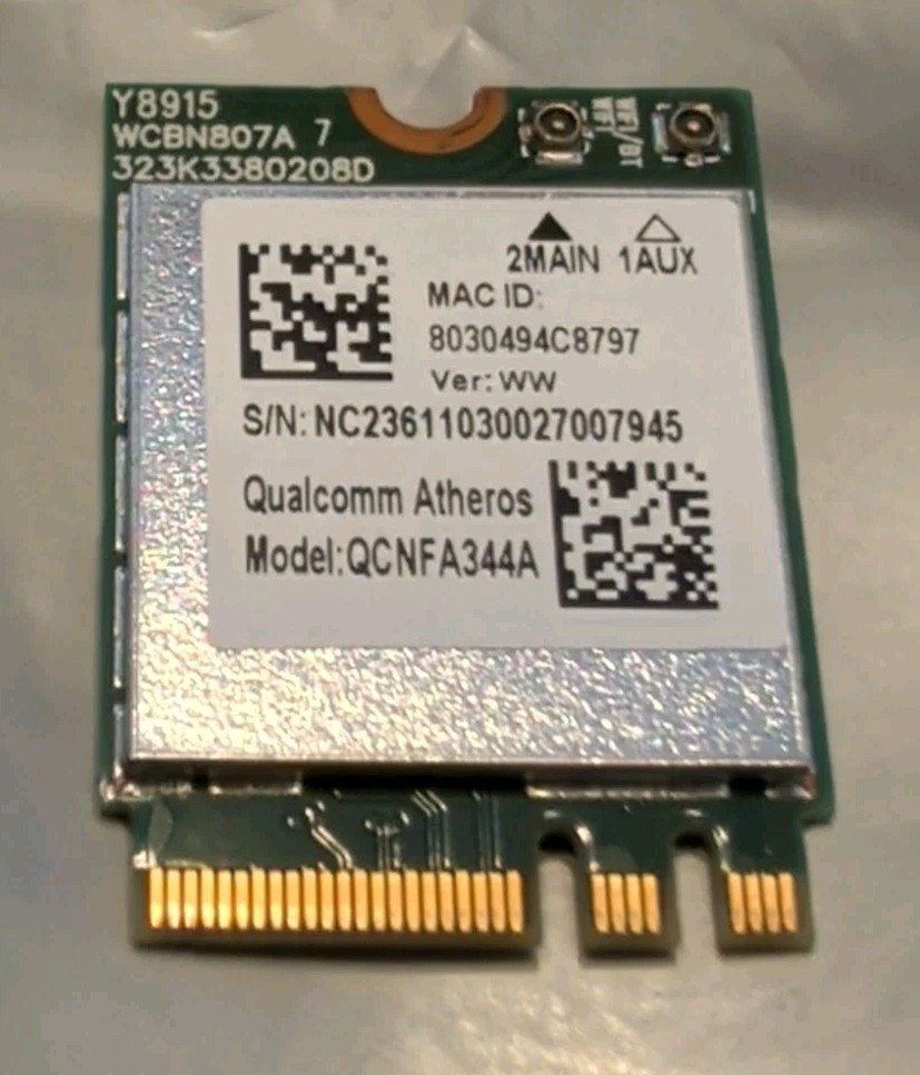 Qualcomm Atheros QCNFA344A M.2 WiFi Bluetooth 4.1 Card DW1820 802.11ac 867Mbps Qualcomm Atheros QCNFA344A M.2 WiFi Bluetooth 4.1 Card DW1820 802.11ac 867Mbps