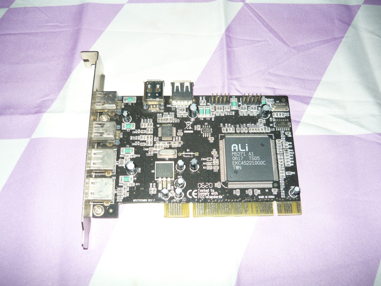 Vintage ALI M5271COMBO PCI USB 2.0 FireWire Combo Card Used Vintage ALI M5271COMBO PCI USB 2.0 FireWire Combo Card Used
