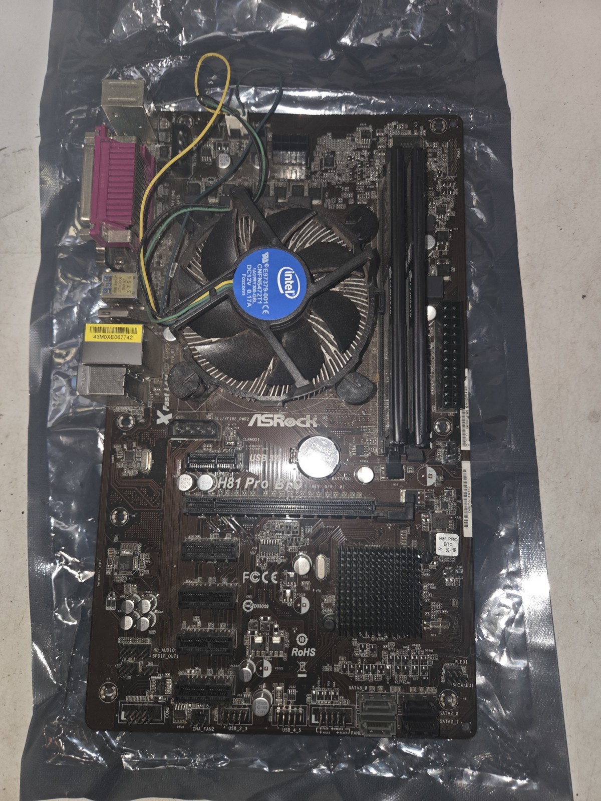  ASRock H81 Pro BTC Intel Mining Motherboard 8GB RAM 650W PS