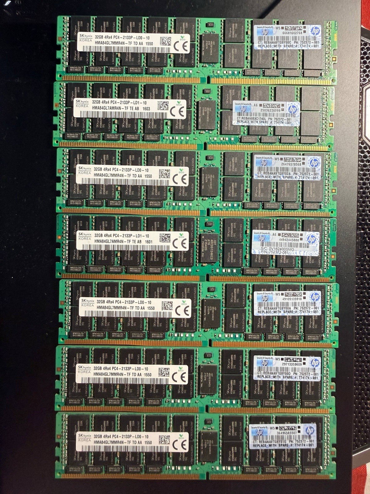 SK Hynix 32GB DDR4 PC4-2133P LRDIMM 4Rx4 ECC Server RAM HMA84GL7MMR4N 774174-001