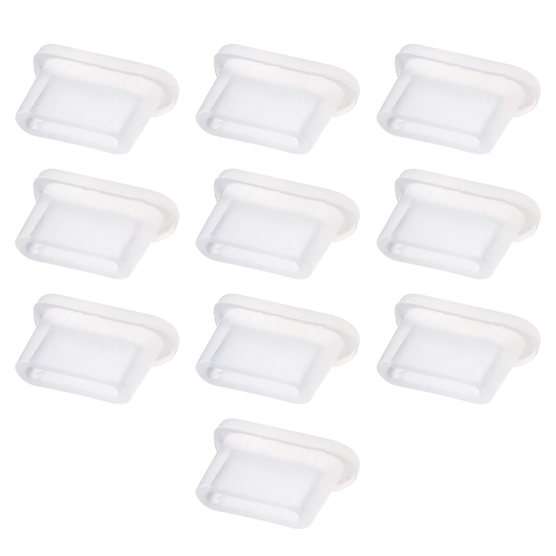 10pcs Silicone USB Type C Anti-Dust Stopper Cap Cover, White