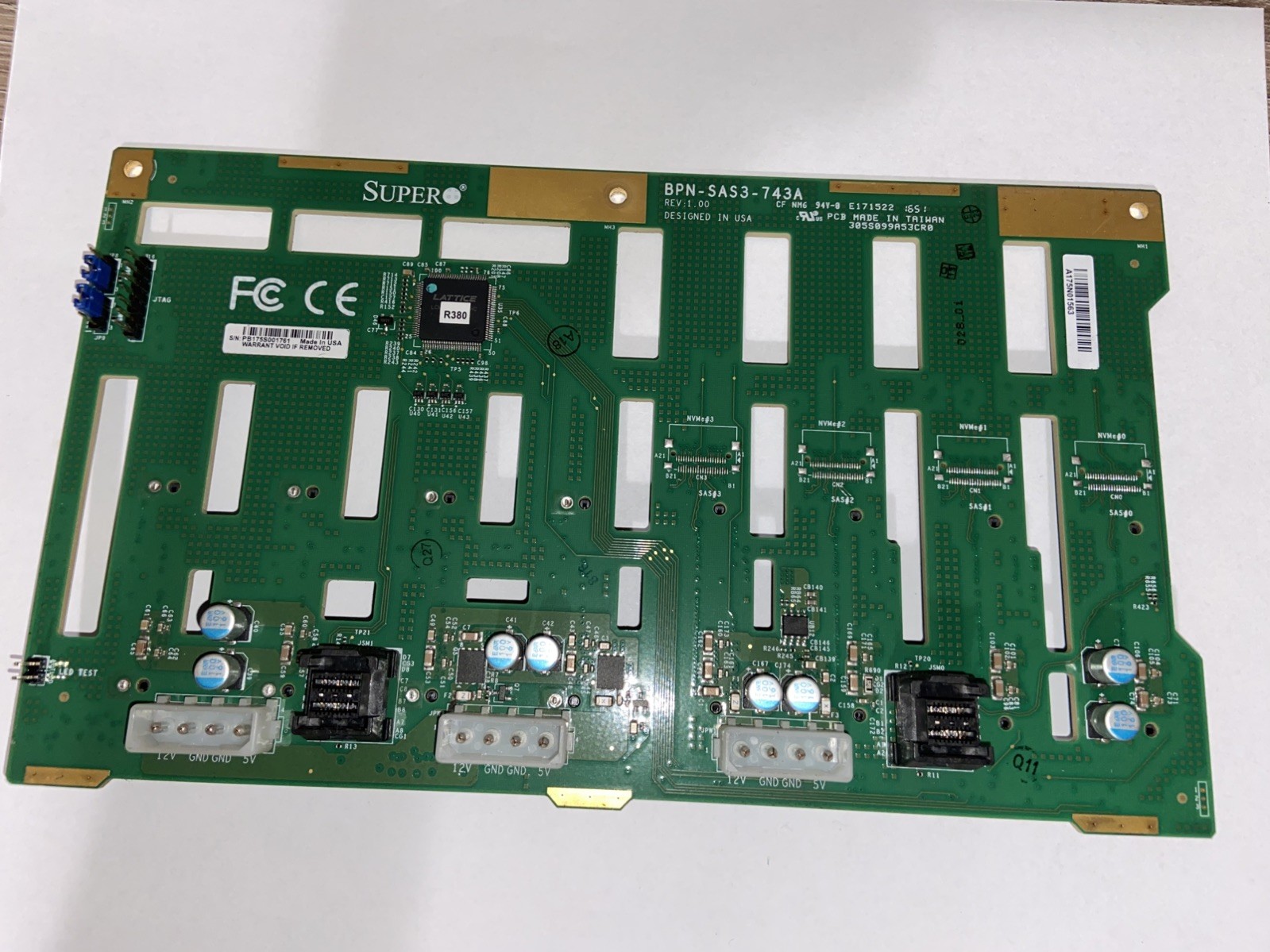 Supermicro BPN-SAS3-743A 8-port 4U 3.5-inch SAS3/SAS2/SATA3 12Gbps backplane
