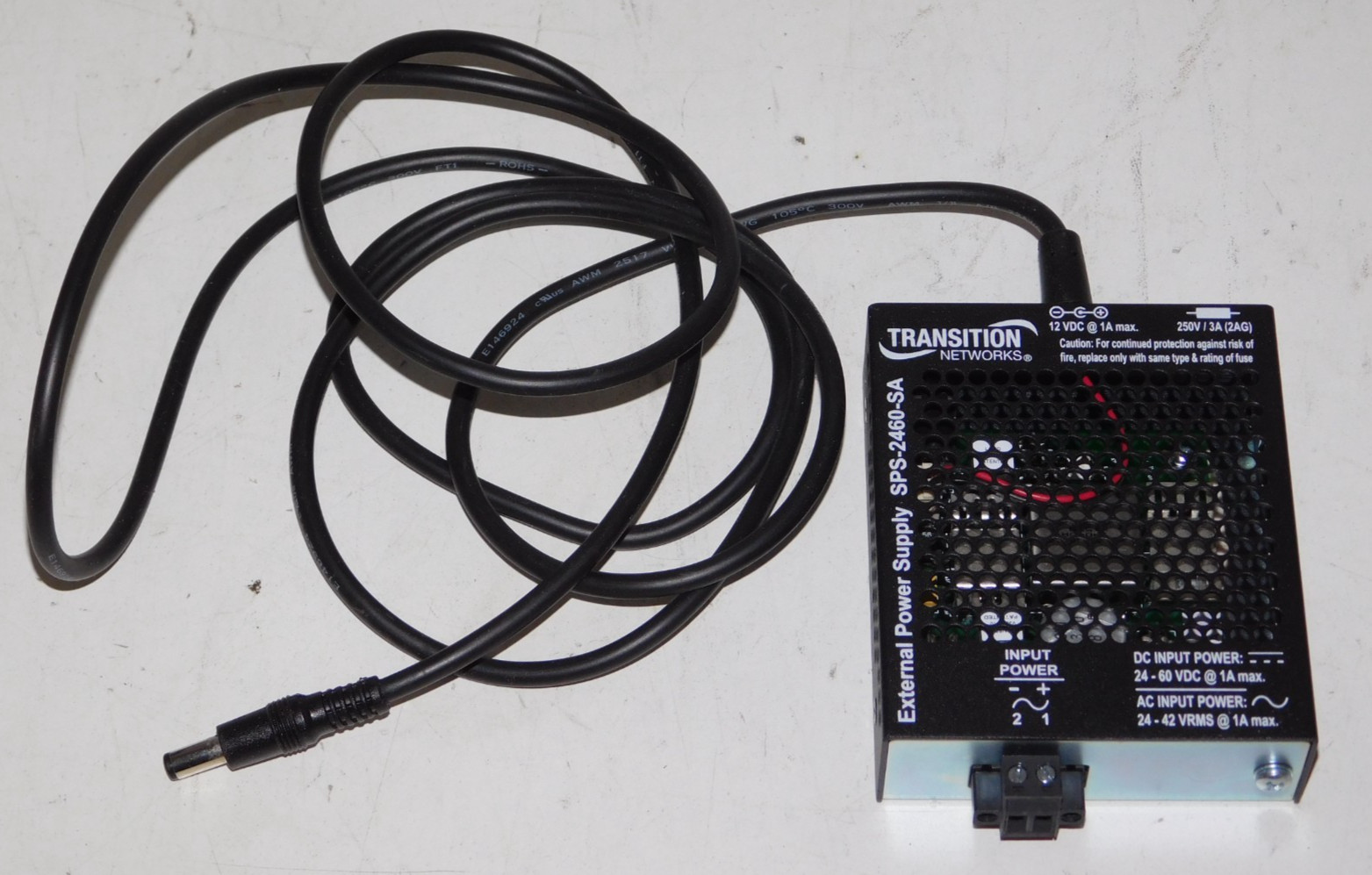 New Transition Networks SPS-2460-SA External Power Supply Module 12VDC Unit New Transition Networks SPS-2460-SA External Power Supply Module 12VDC Unit
