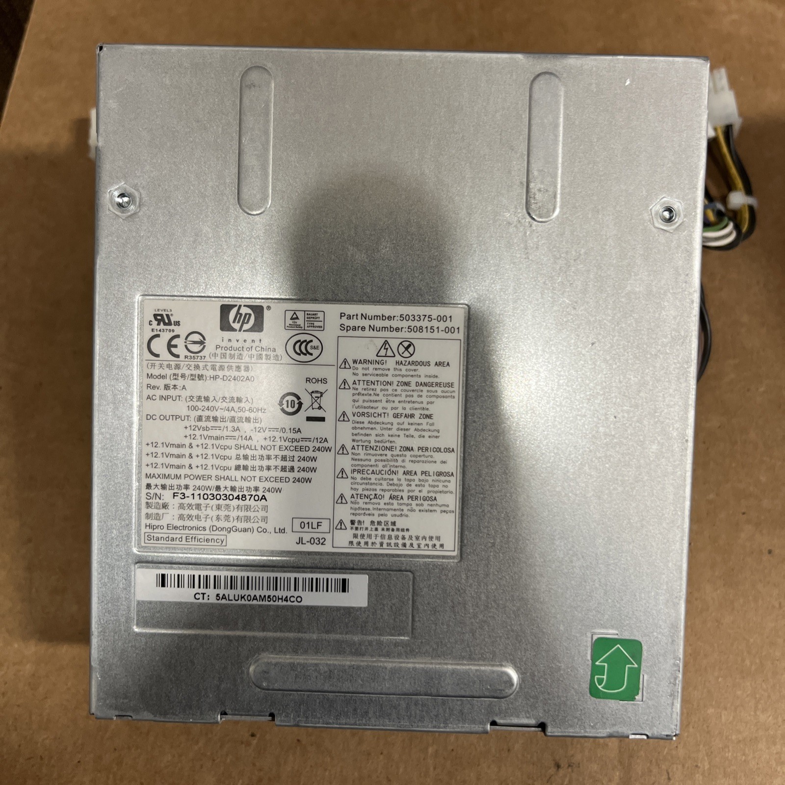 HP-D2402A0 503375-001 508151-001 +Tested and Working+ HP-D2402A0 503375-001 508151-001 +Tested and Working+