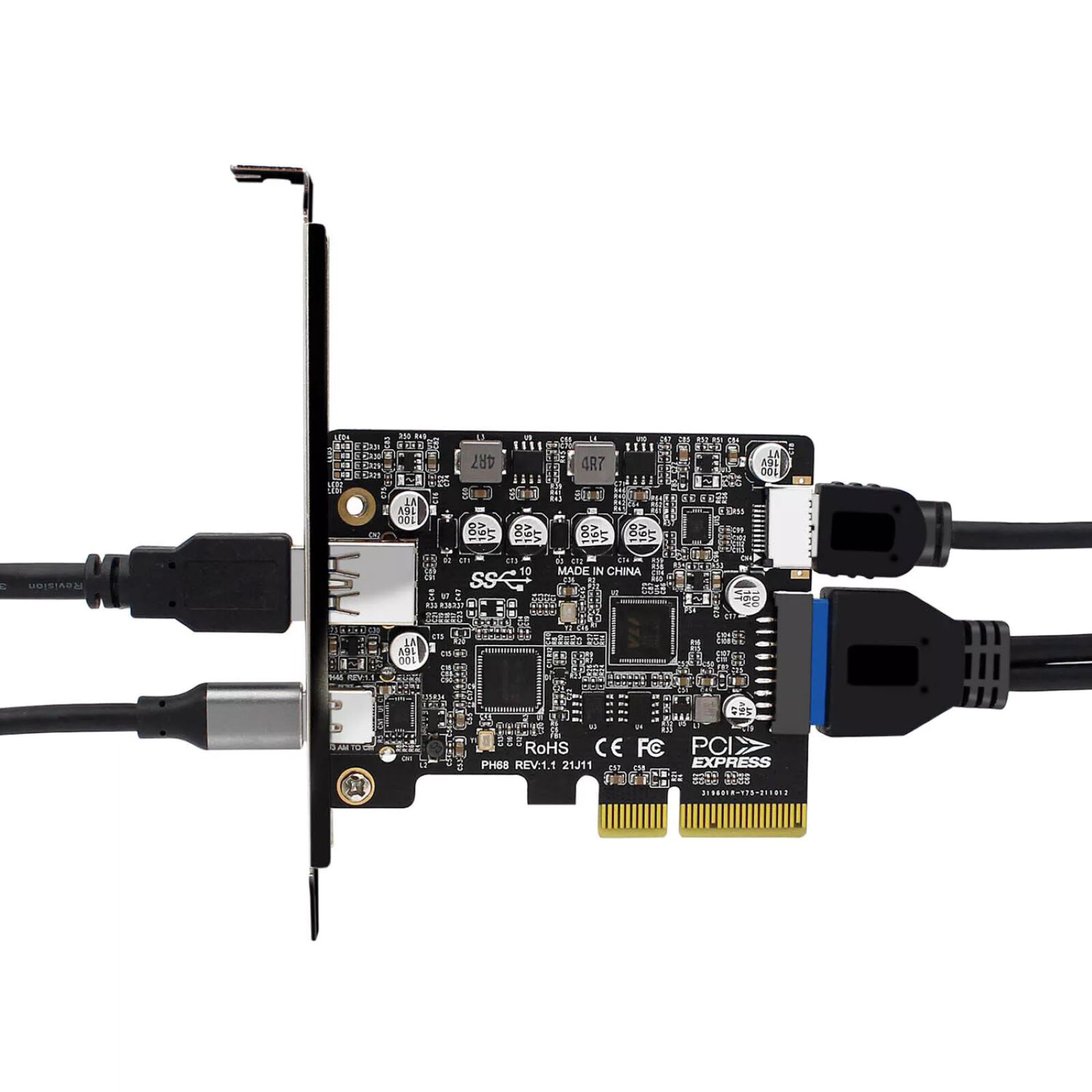 PCIe to USB 3.2 Gen2 Adapter 10 Gbps Expansion Card With Dual 2.2A Ports PCIe to USB 3.2 Gen2 Adapter 10 Gbps Expansion Card With Dual 2.2A Ports