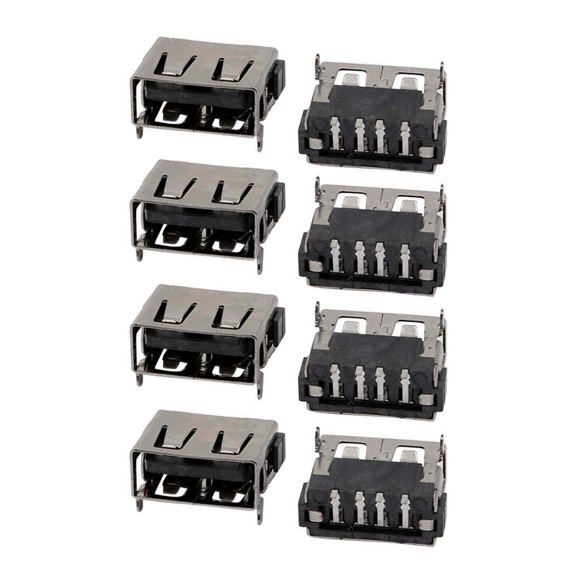 8PCS 4 Terminal Straight Soldering USB Type A Female Socket Jack Connector 8PCS 4 Terminal Straight Soldering USB Type A Female Socket Jack Connector