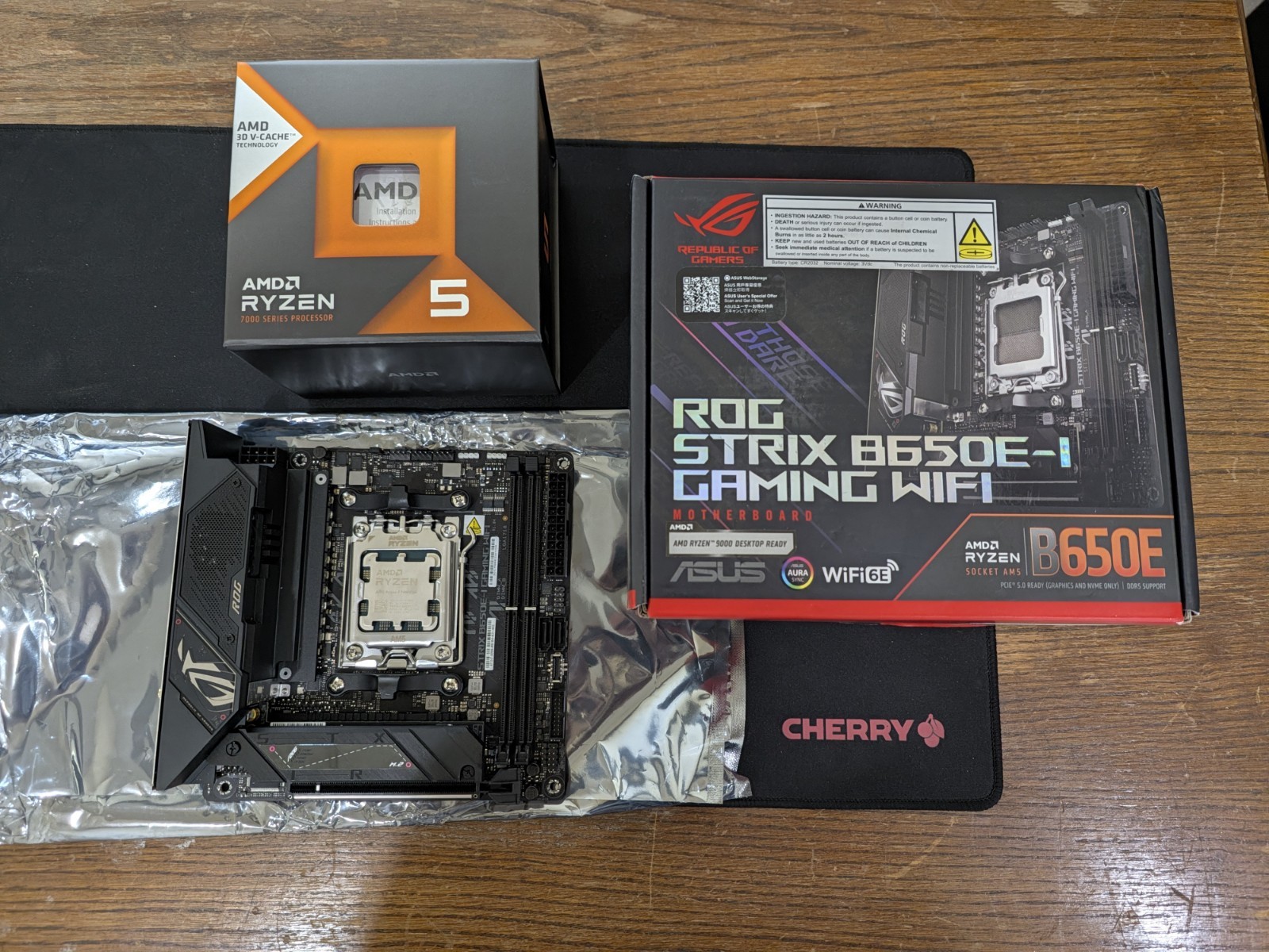 AMD Ryzen 5 7600 x3d CPU + Asus ROG Strix B650E-I AM5 ITX Motherboard Combo AMD Ryzen 5 7600 x3d CPU + Asus ROG Strix B650E-I AM5 ITX Motherboard Combo