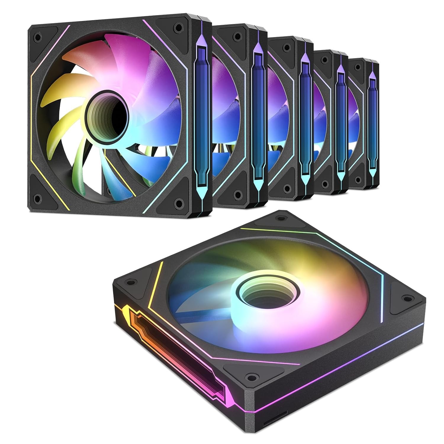 DARKROCK F120 6-Pack 120mm Infinite Mirror Case Fans - Black DARKROCK F120 6-Pack 120mm Infinite Mirror Case Fans - Black