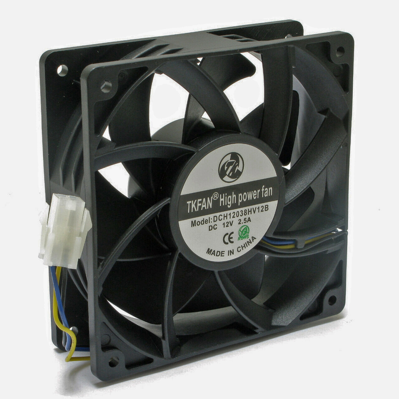 4-pack TKFAN ULTRA HIGH SPEED SERVER MINER FANS 12V 285 CFM 120x38mm 3-Pin PWM