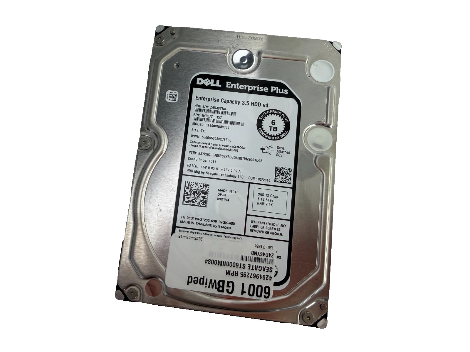 ST6000NM0034 DELL 6TB 7.2K 12G SAS 512E 3.5\