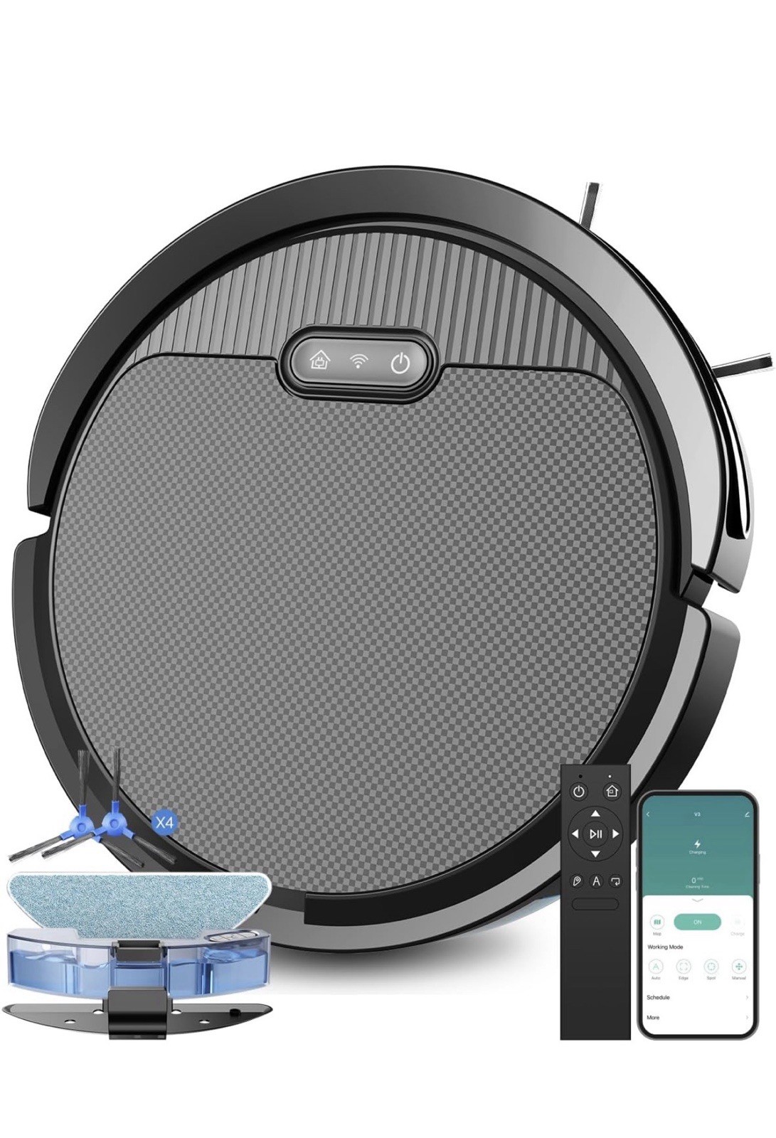 V3 Robot Vacuum and Mop Combo,Self-Charging,5000pa Strong Suction,WiFi/Alexa NIB V3 Robot Vacuum and Mop Combo,Self-Charging,5000pa Strong Suction,WiFi/Alexa NIB