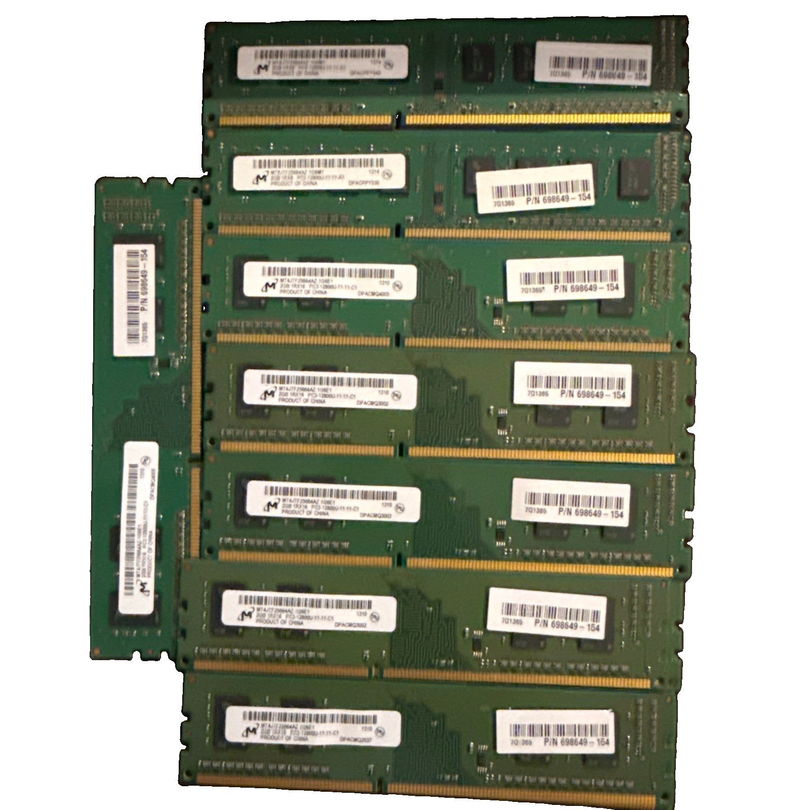 Lot Of 79 Micron 2GB DIMM 1600 MHz PC3-12800 DDR3 SDRAM Memory Lot Of 79 Micron 2GB DIMM 1600 MHz PC3-12800 DDR3 SDRAM Memory