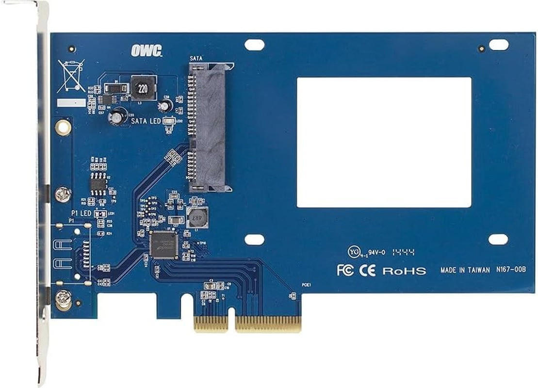 Accelsior S Pcie Adapter for 2.5-Inch SATA 6G Expansion Card Compatible with Mac